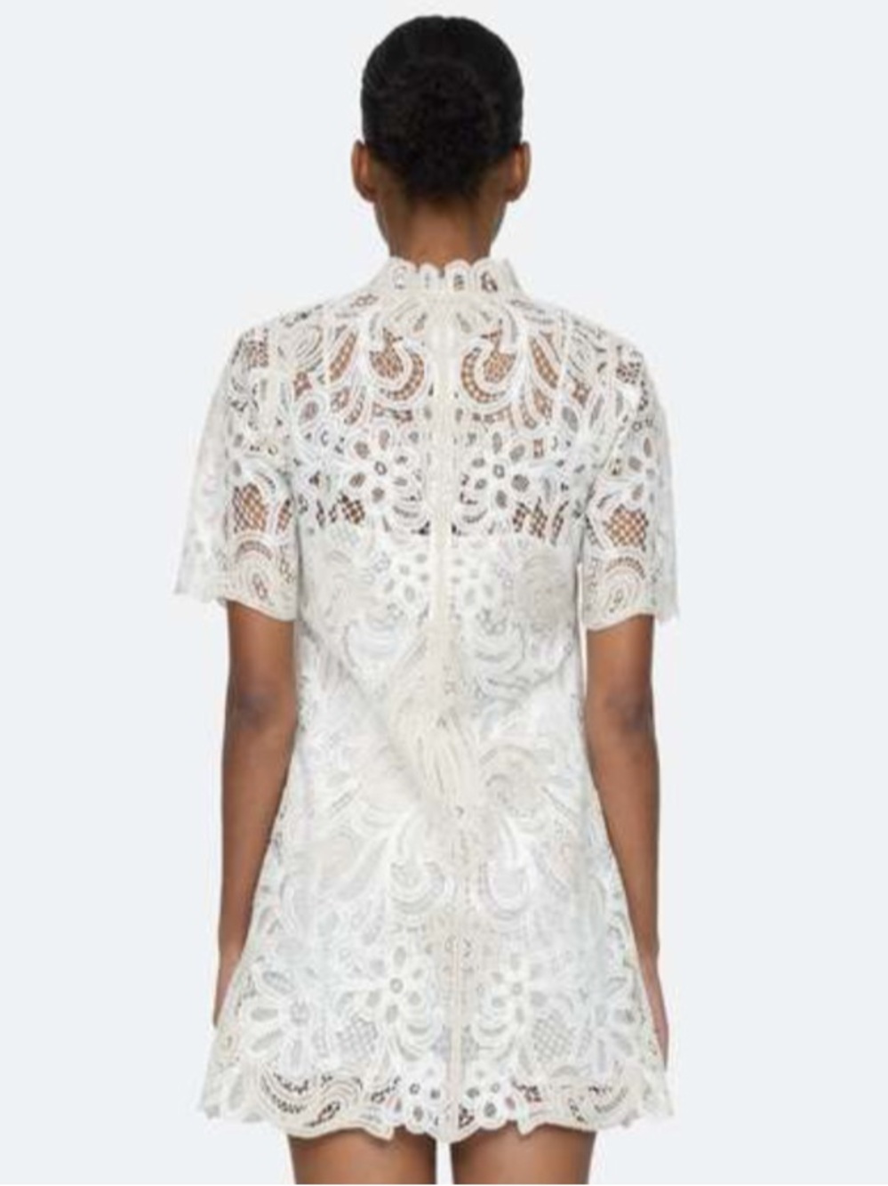*SEA NY* Branca Battenburg Short Sleeve
Mini-dress in Cream Size 4 NWT - Picture 3 of 15